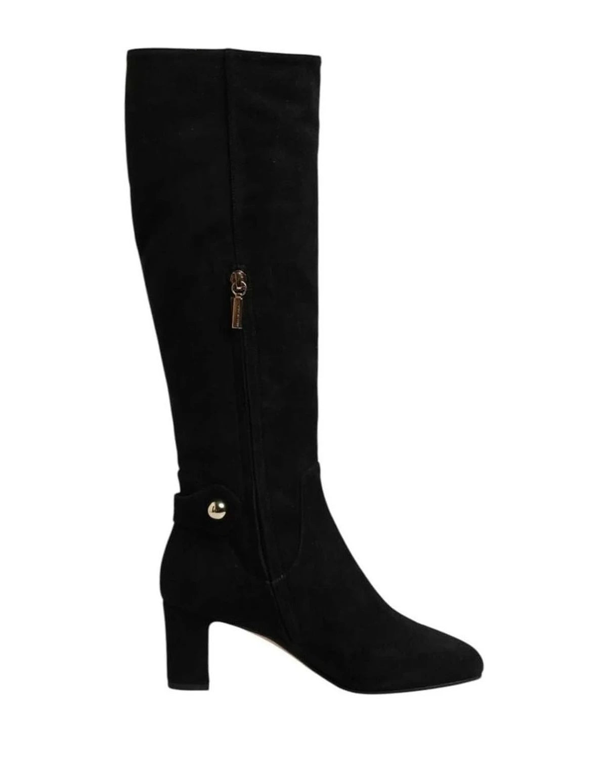 Dolce & Gabbana Black Suede Leather Knee High Boots Shoes Boots