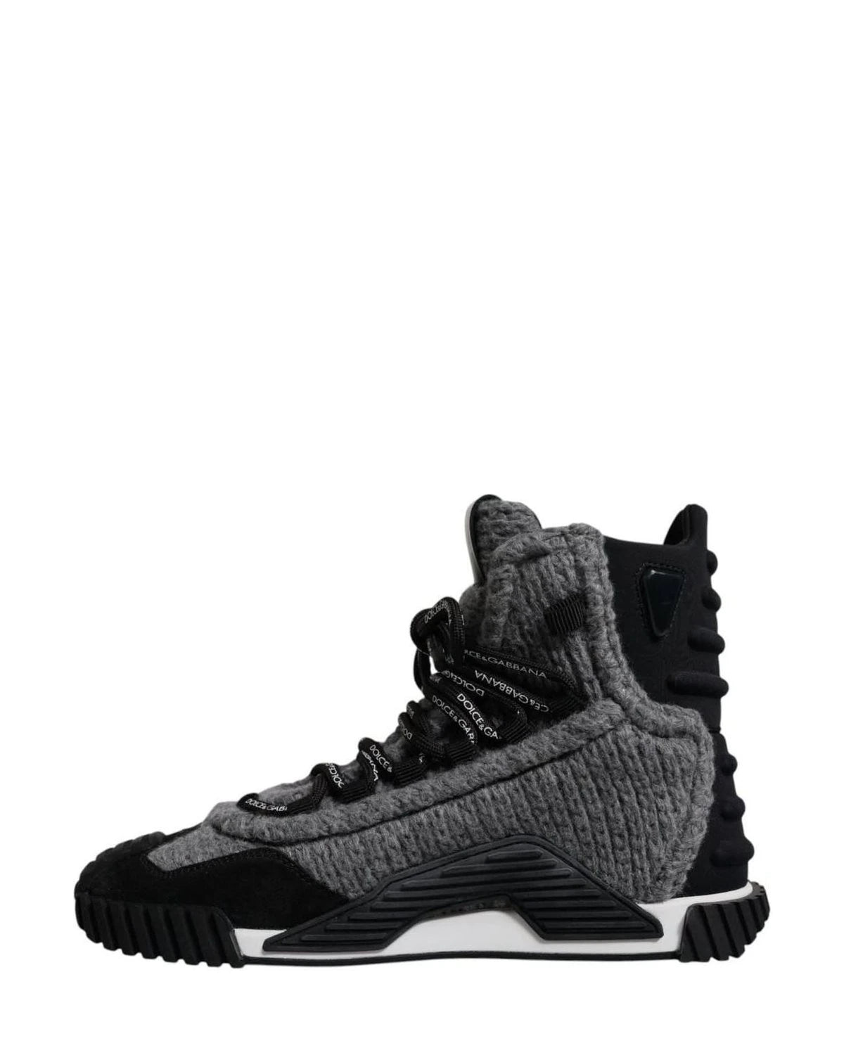 Dolce & Gabbana Black Gray Ns1 High Top Boots Sneakers Shoes Boots
