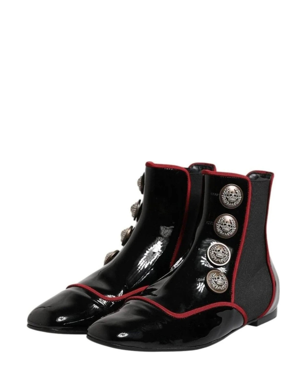 Dolce & Gabbana Black Jackie Buttoned Chelsea Boots Shoes Boots