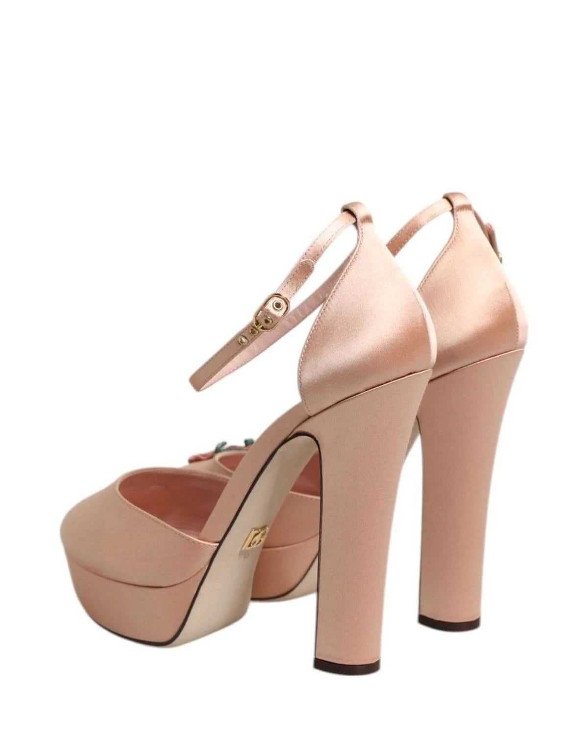 Dolce & Gabbana Pink Block Heels Ankle Strap Sandals Shoes Heels