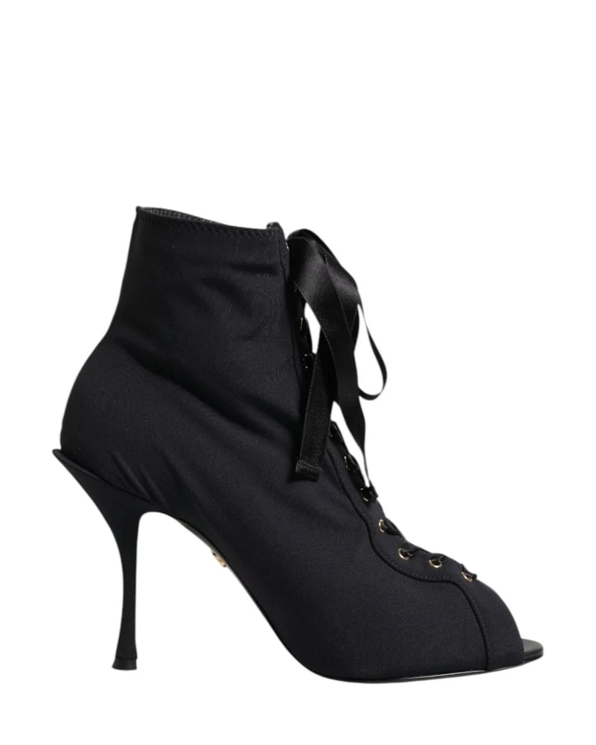 Dolce & Gabbana Black Lace Stiletto Heels Up Boots Shoes Boots