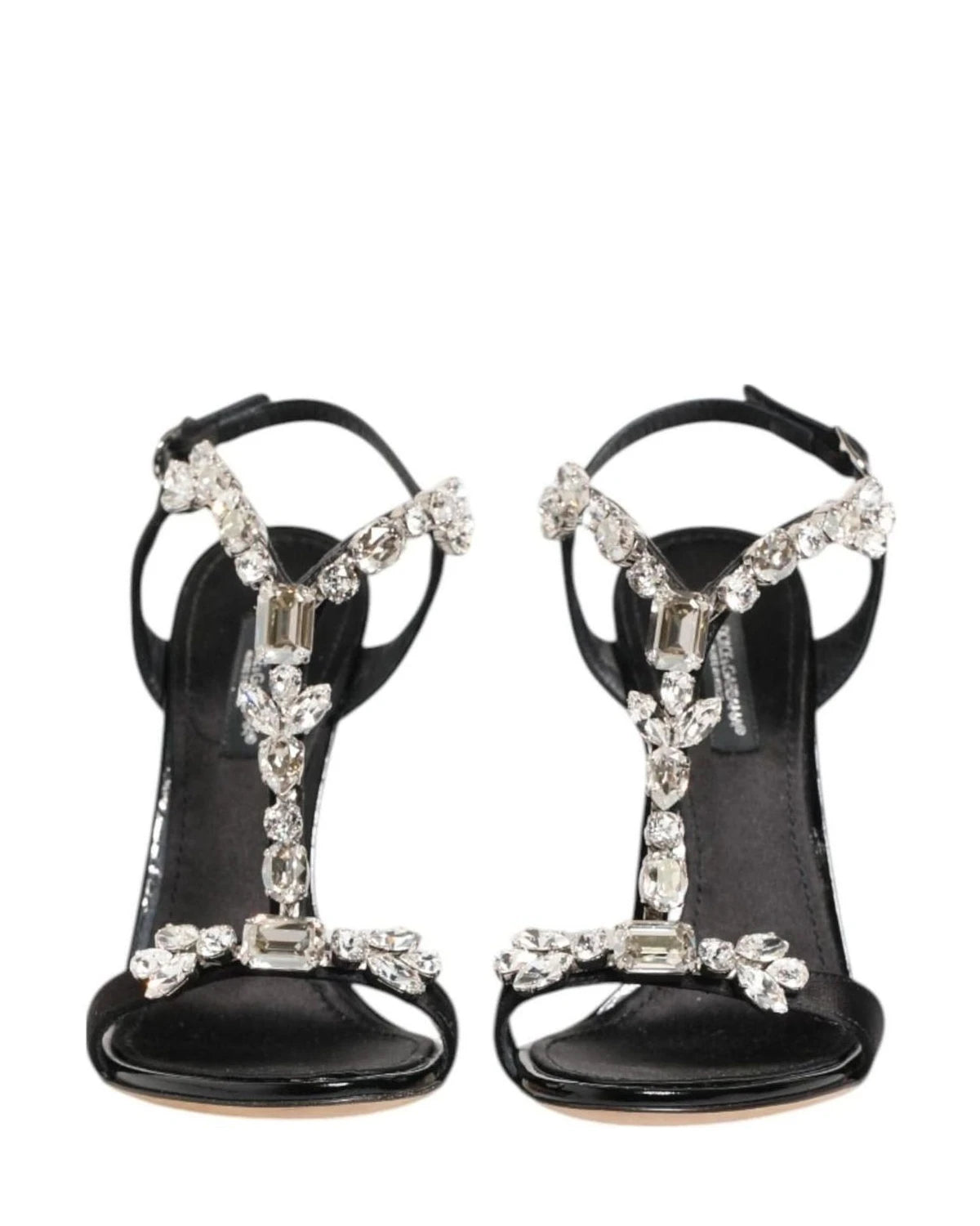 Dolce & Gabbana Black Keira Crystals Heels Sandals Shoes Heels