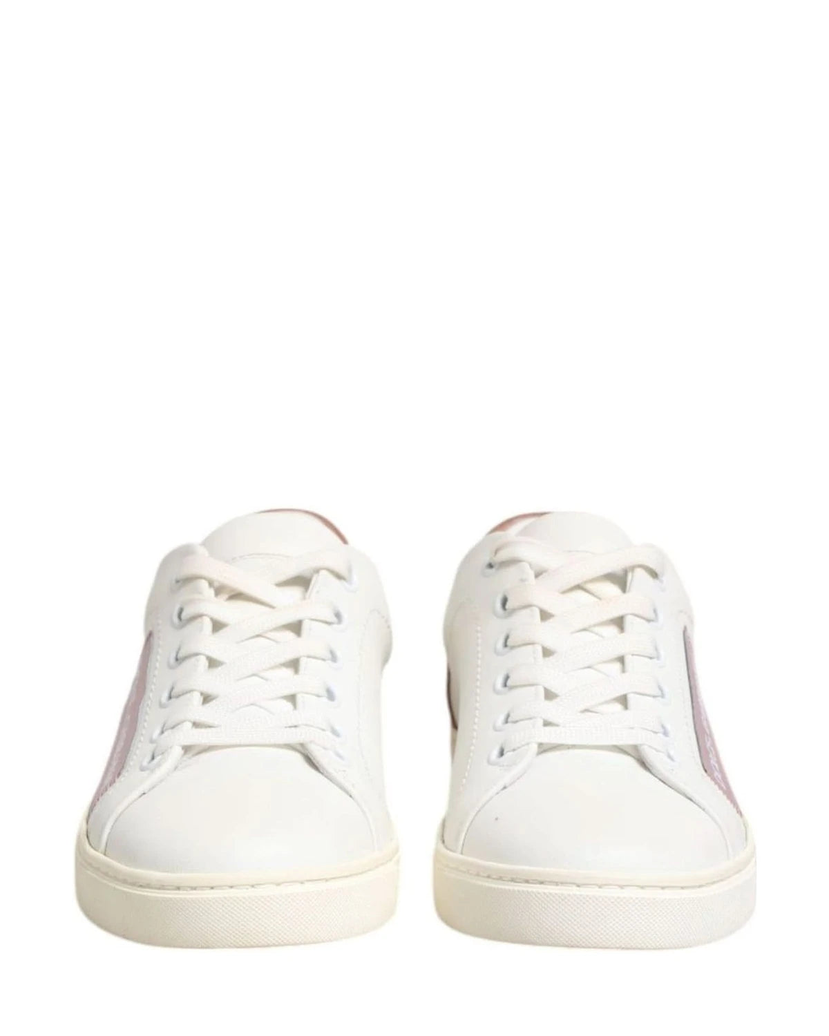 Dolce & Gabbana White Leather Low Top Sneakers Shoes Sneakers