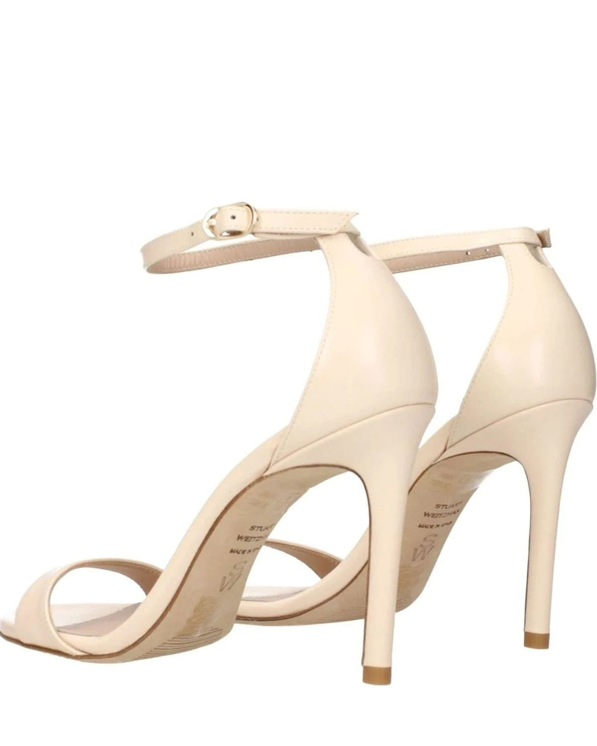 Stuart Weitzman Beige Leather Stiletto Heels Sandals Heels