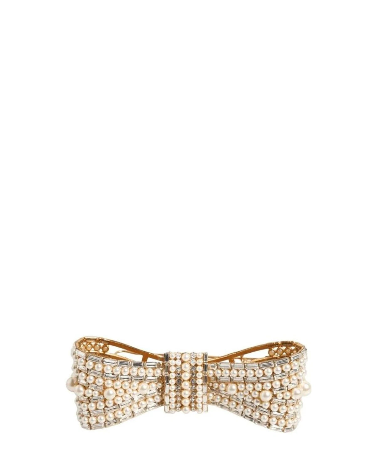 Dolce & Gabbana Gold Brass Glas Crystal Faux Pearl Embellished Brooch Brooches & Lapel Pins
