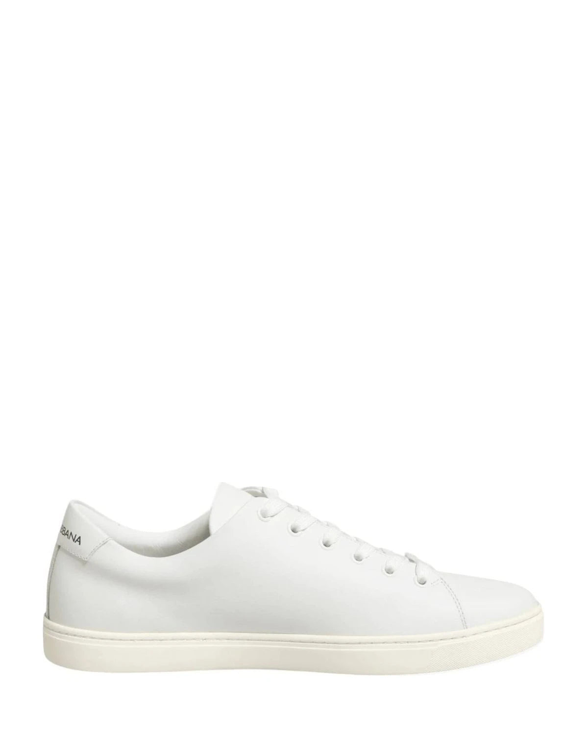 Dolce & Gabbana White Leather Sacre Heart Patch Sneakers Shoes Sneakers