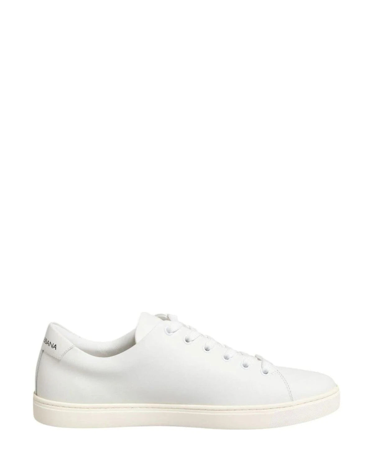 Dolce & Gabbana White Leather Sacre Heart Patch Sneakers Shoes Sneakers