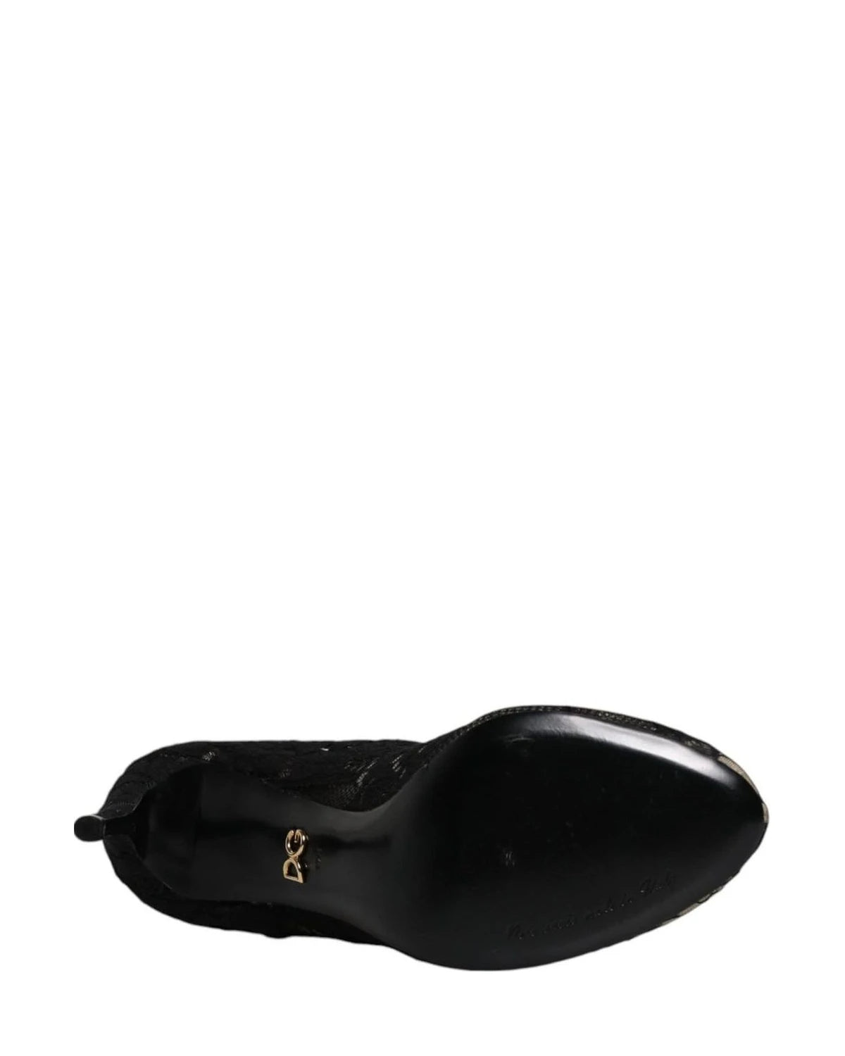Dolce & Gabbana Black Lace Stretch Heels Mid Calf Boots Shoes Boots