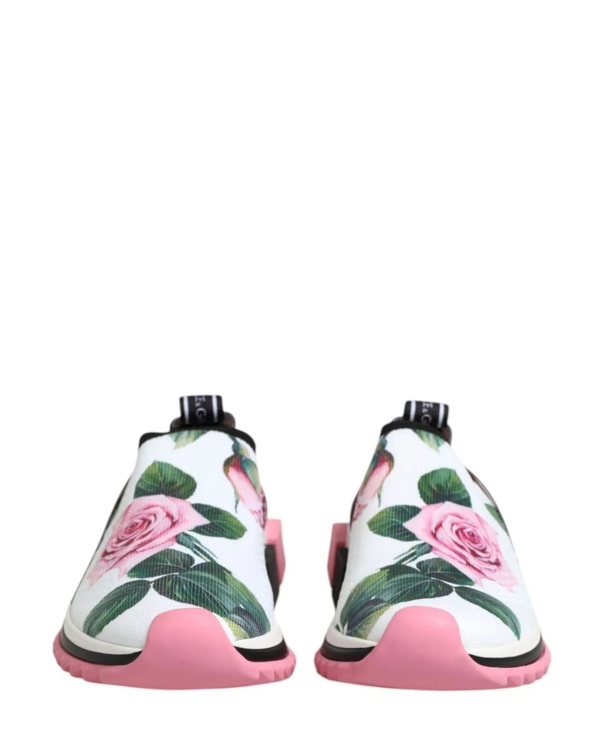 Dolce & Gabbana White Rose Print Sorrento Sneakers Shoes Sneakers