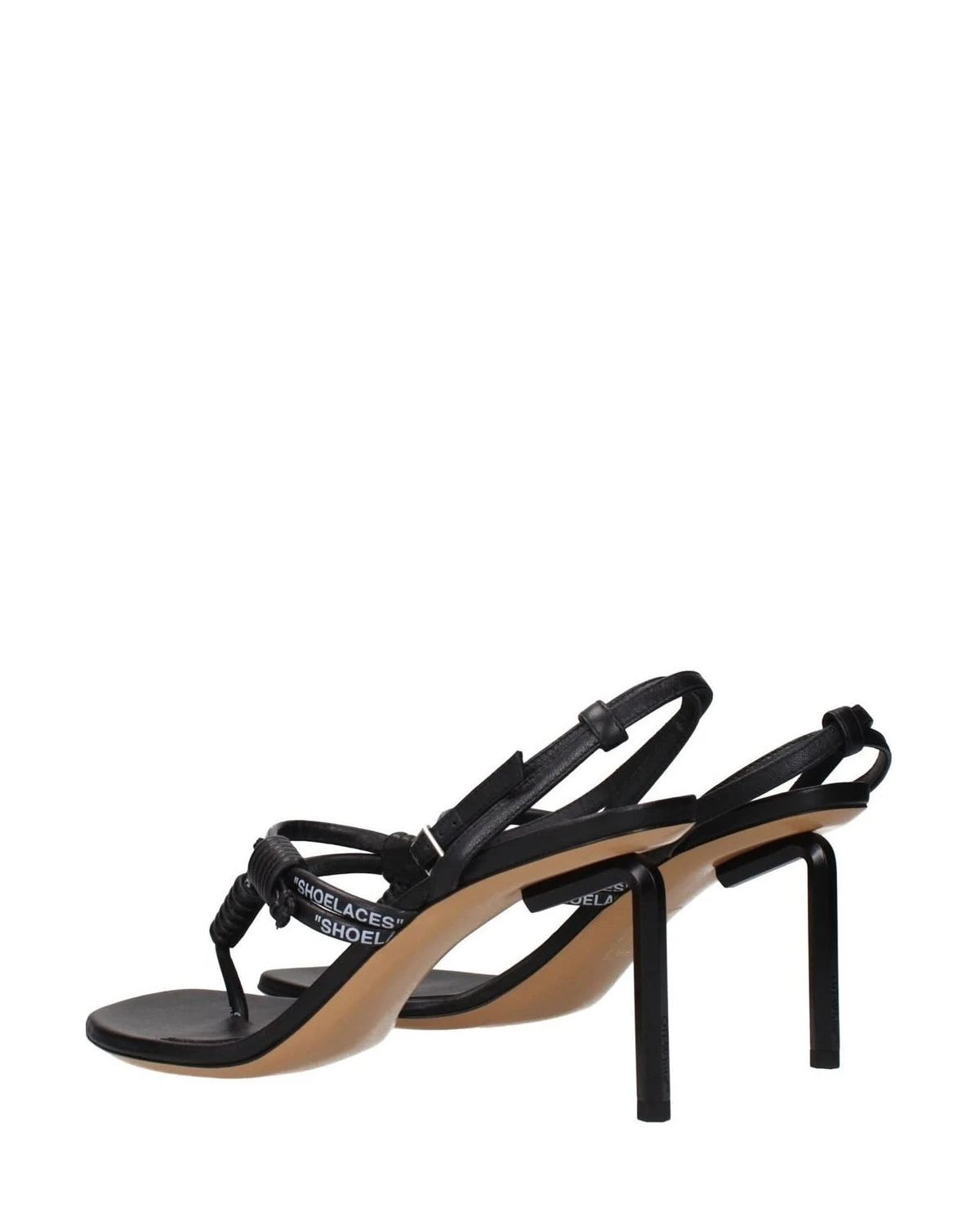 Off- Leather White Flip-flop Sandals Heels