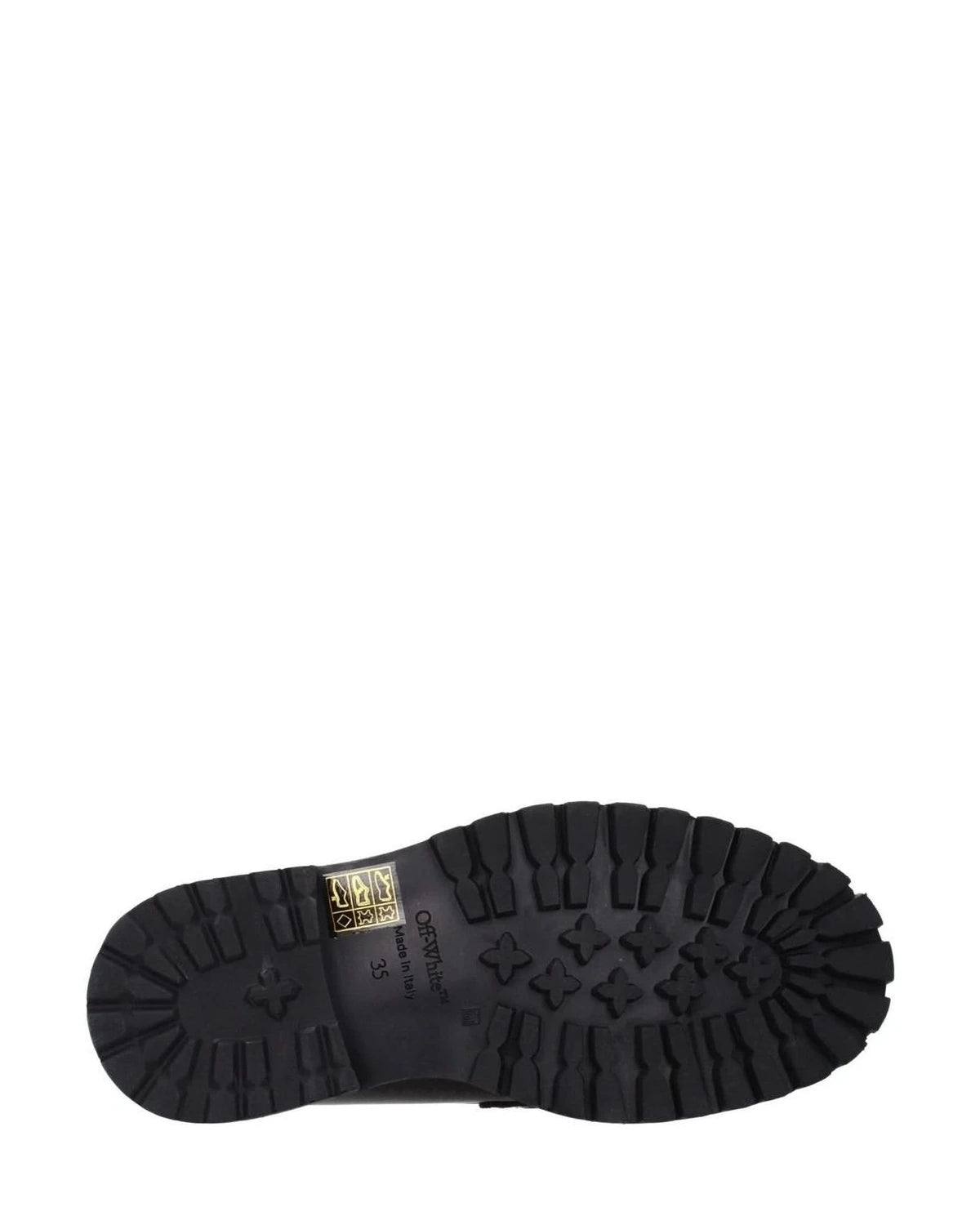 Off-white Leather Off Slip On Loafers Flats