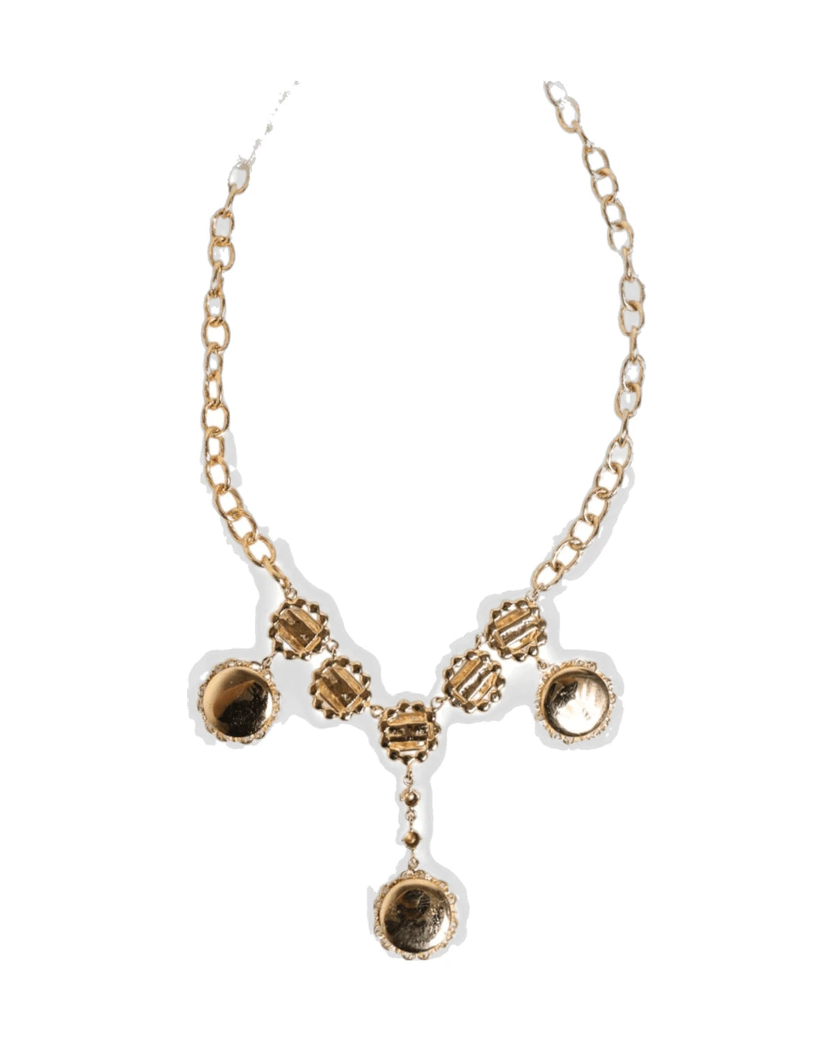 Dolce & Gabbana Gold Crystal Clock Pendant Statement Jewelry Necklace Necklaces