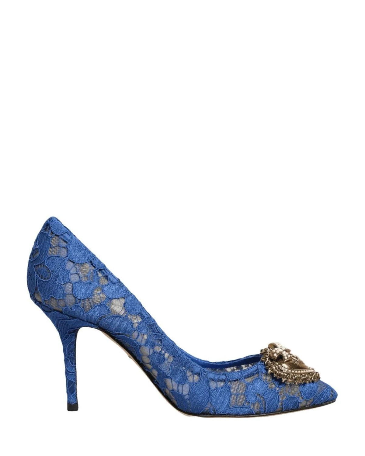 Dolce & Gabbana Blue Lace Taormina Devotion Pumps Shoes Heels