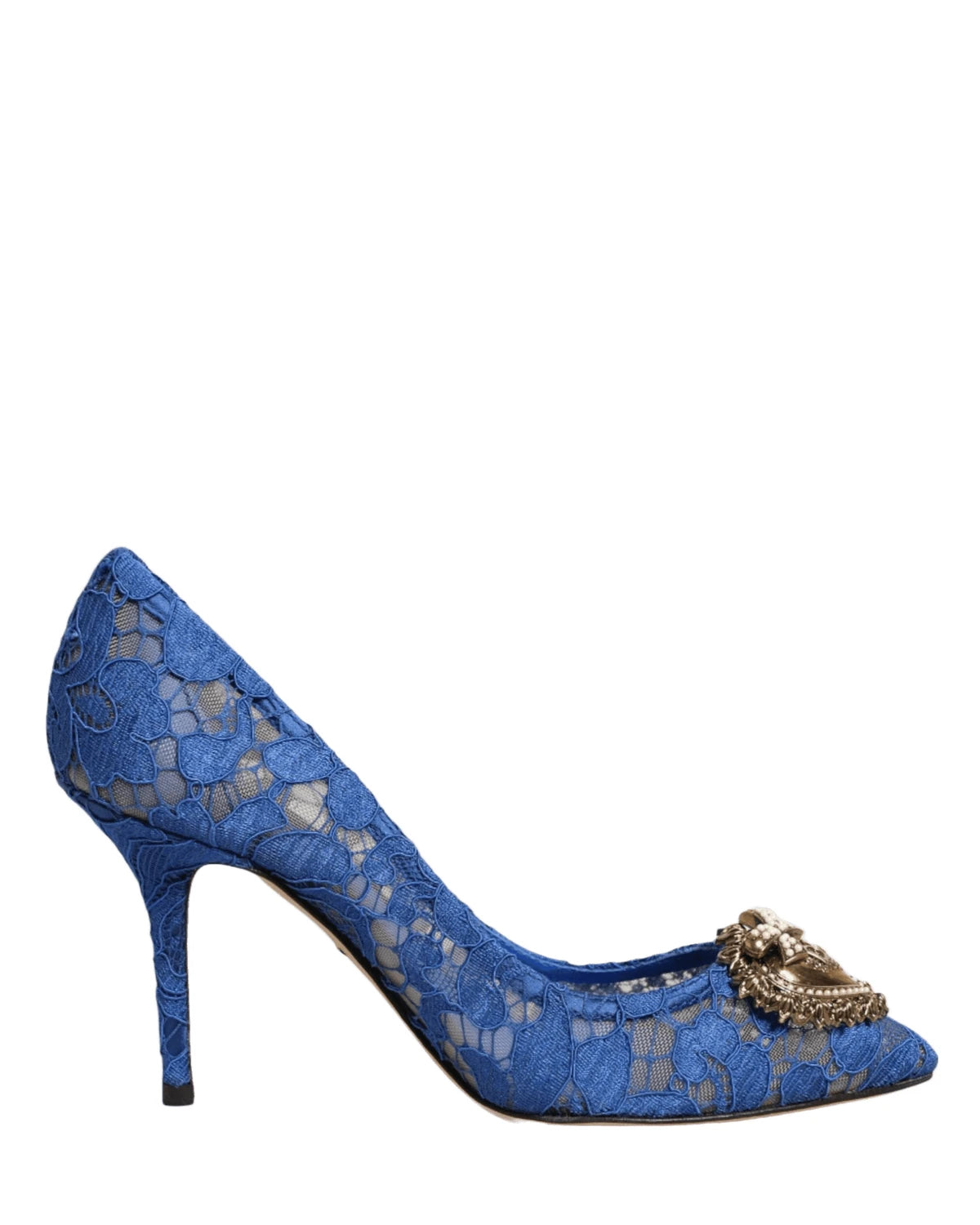 Dolce & Gabbana Blue Lace Taormina Devotion Pumps Shoes Heels