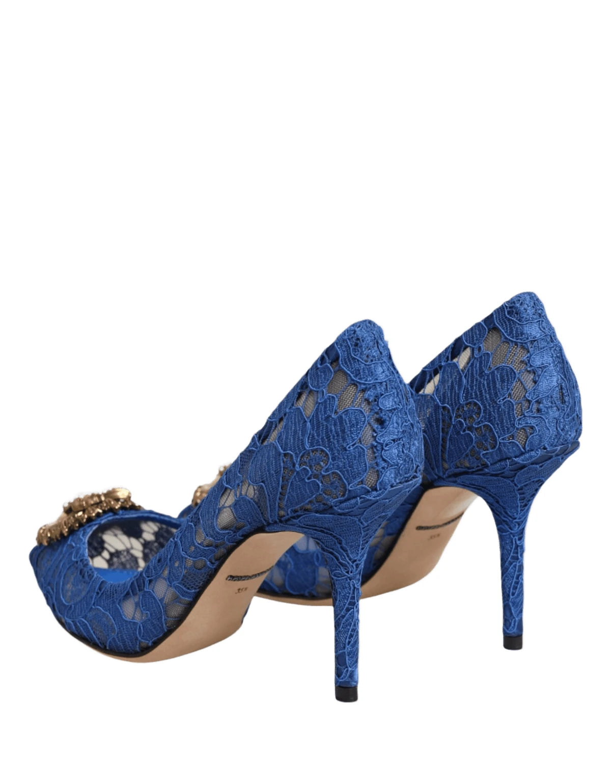 Dolce & Gabbana Blue Lace Taormina Devotion Pumps Shoes Heels
