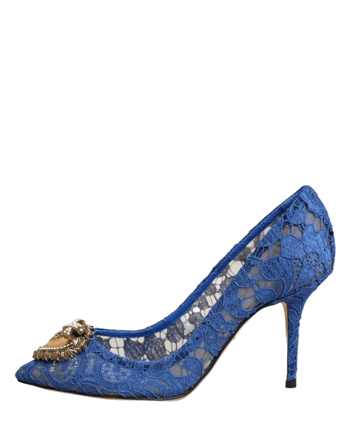 Dolce & Gabbana Blue Lace Taormina Devotion Pumps Shoes Heels