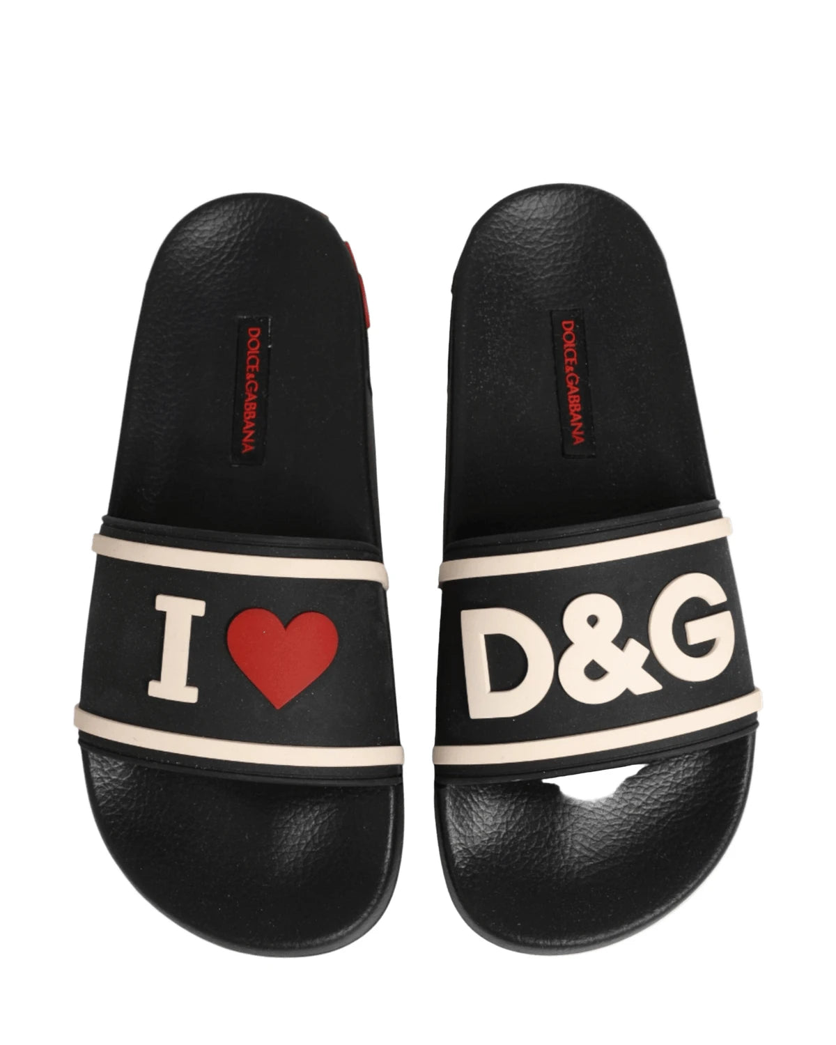 Dolce & Gabbana Black Rubber Slides Sandals Beachwear Shoes Sandals