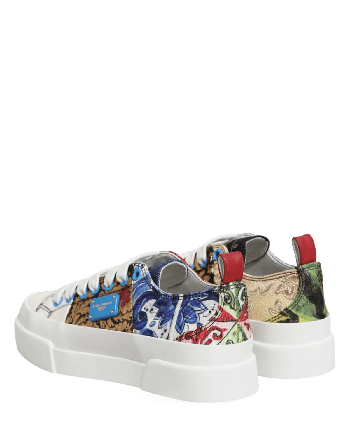 Dolce & Gabbana Multicolor Patchwork Low Top Sneakers Shoes Sneakers