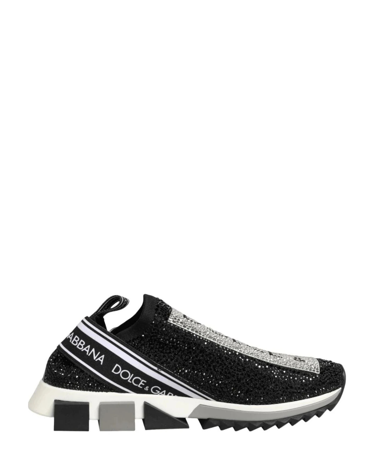 Dolce & Gabbana Black Silver Slip On Sorrento Sneakers Shoes Sneakers