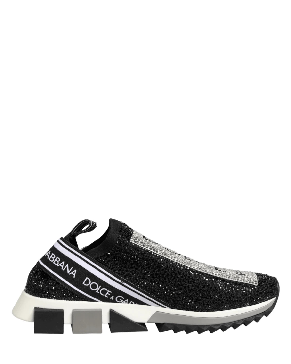 Dolce & Gabbana Black Silver Slip On Sorrento Sneakers Shoes Sneakers