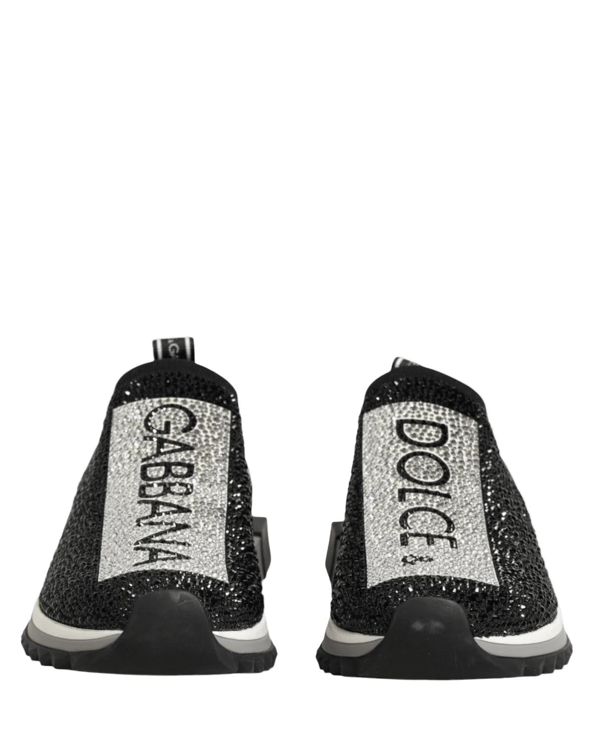 Dolce & Gabbana Black Silver Slip On Sorrento Sneakers Shoes Sneakers