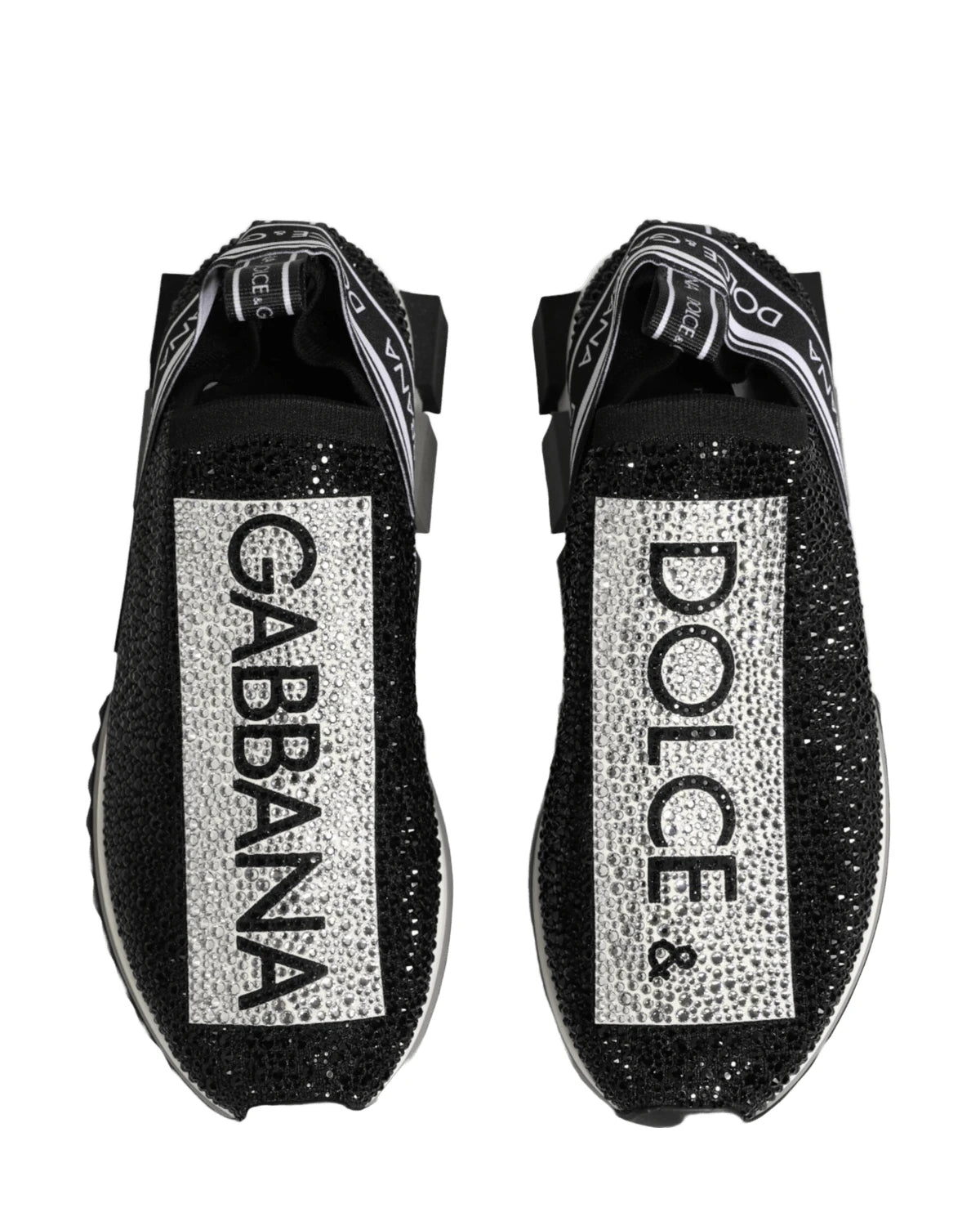 Dolce & Gabbana Black Silver Slip On Sorrento Sneakers Shoes Sneakers
