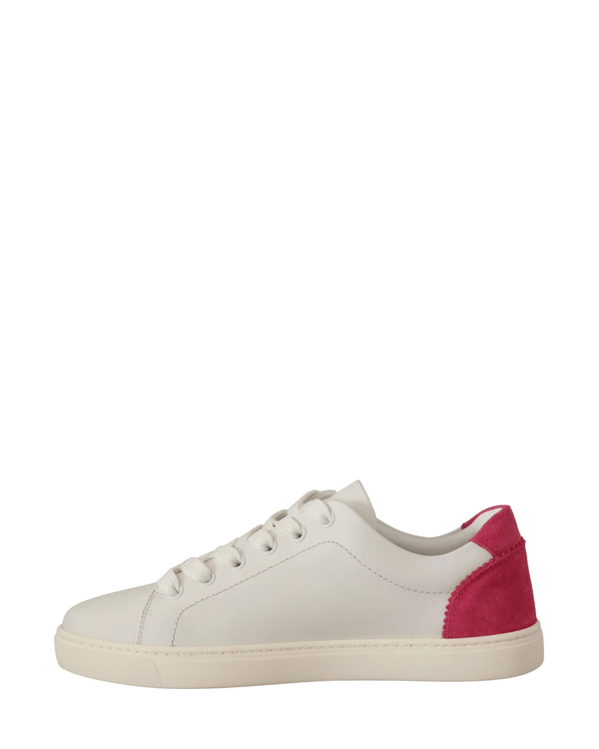 Dolce & Gabbana White Leather Pink Low Top Sneakers Shoes Sneakers