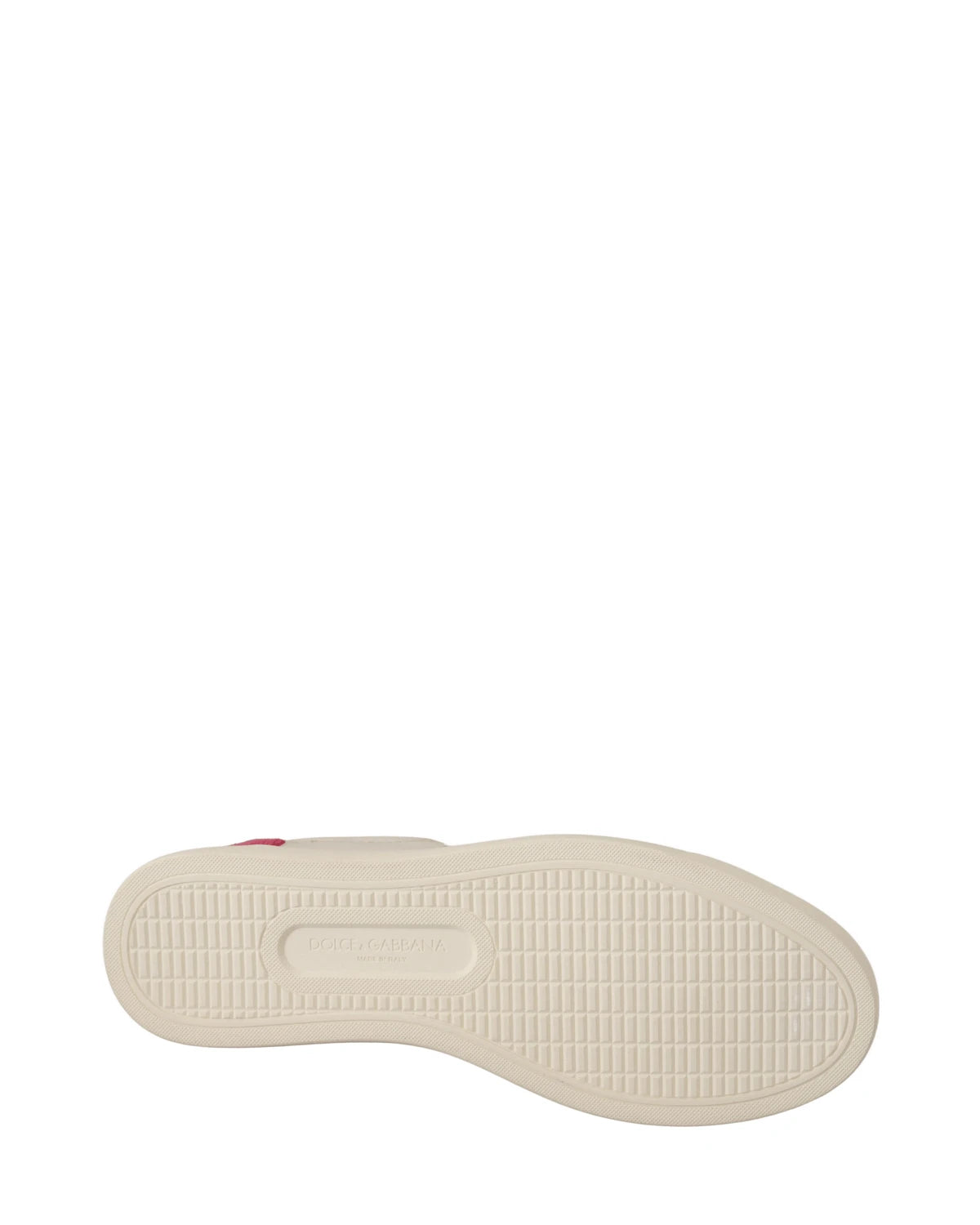 Dolce & Gabbana White Leather Pink Low Top Sneakers Shoes Sneakers