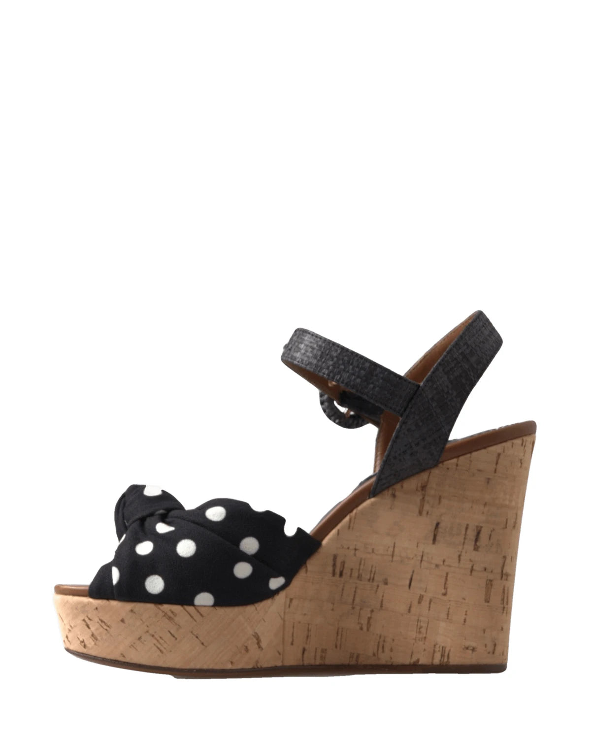 Dolce & Gabbana Black And Wedges Polka Dotted Ankle Strap Shoes Sandals Sandals