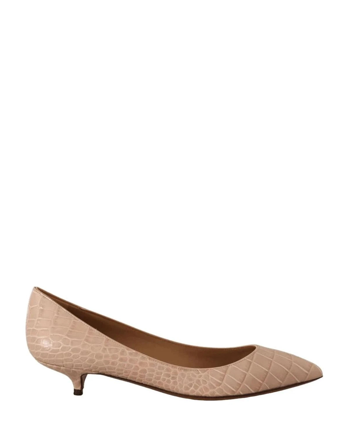 Dolce & Gabbana Beige Leather Platform Pumps Heels