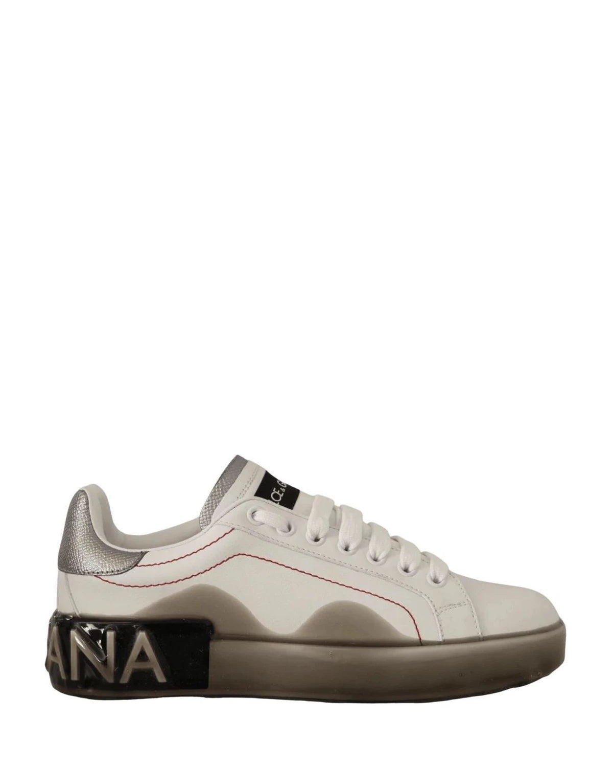 Dolce & Gabbana White Leather Logo Portofino Sneakers Sneakers