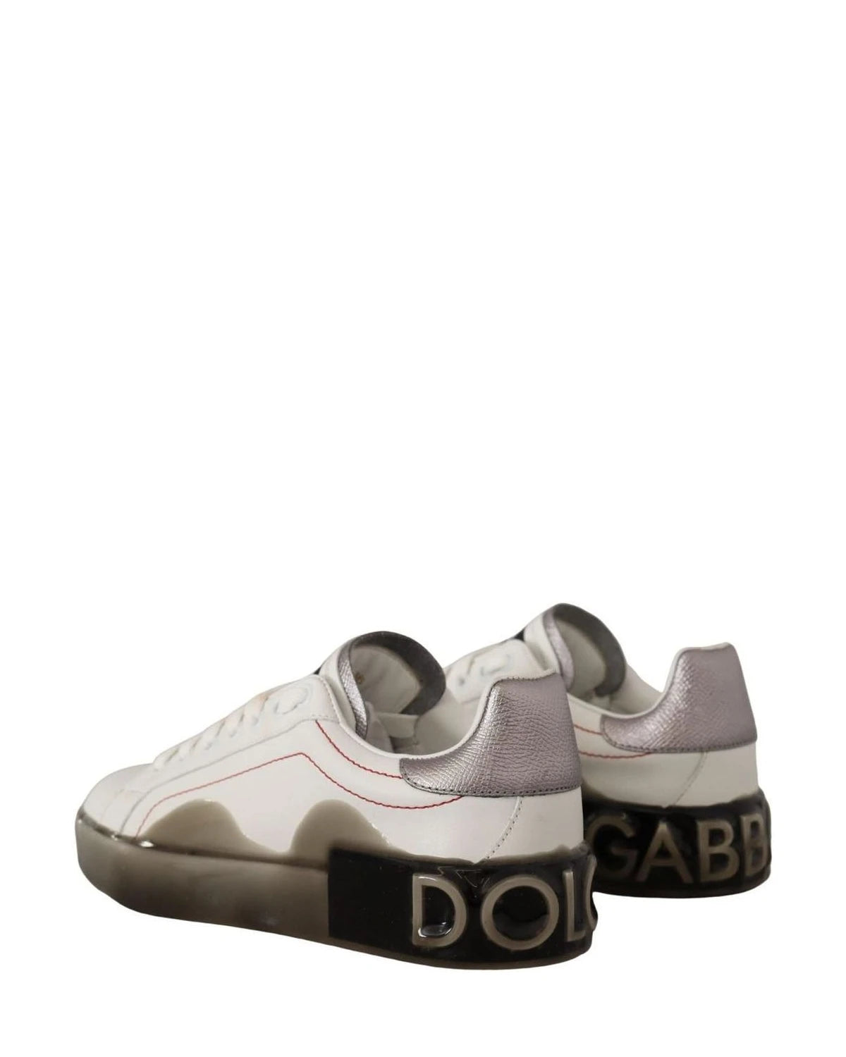 Dolce & Gabbana White Leather Logo Portofino Sneakers Sneakers