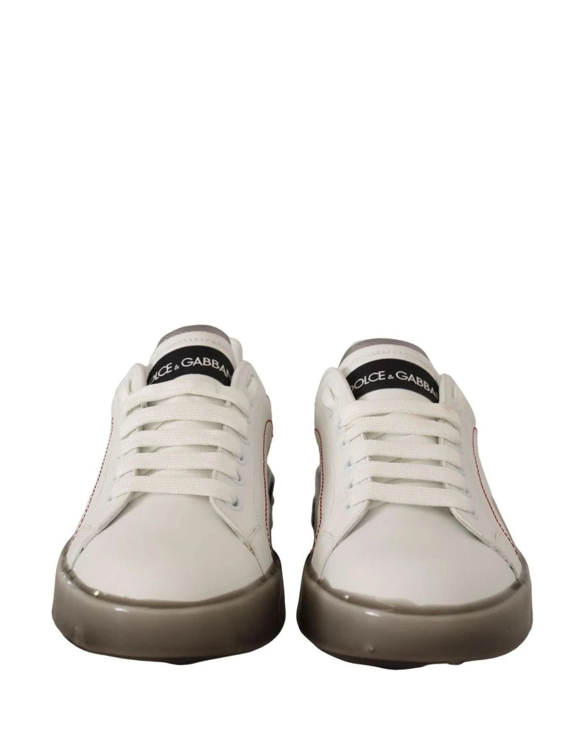 Dolce & Gabbana White Leather Logo Portofino Sneakers Sneakers