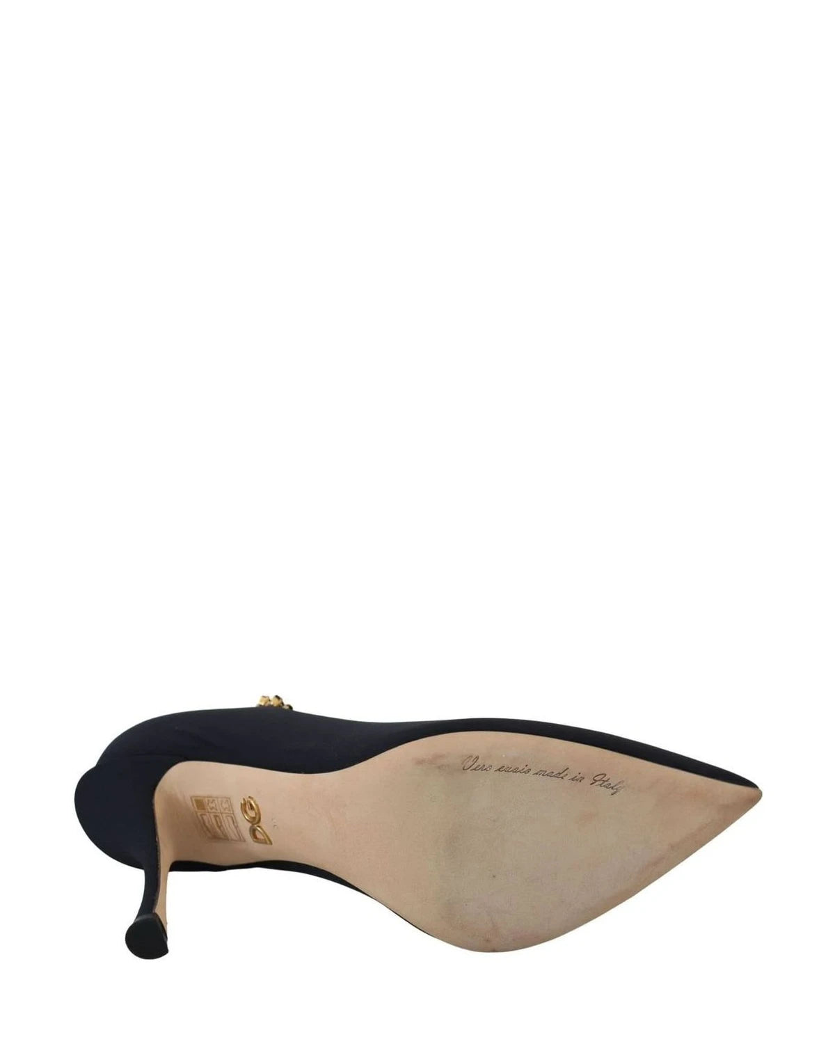 Dolce & Gabbana Black Socks Stretch Crystal Pumps Heels