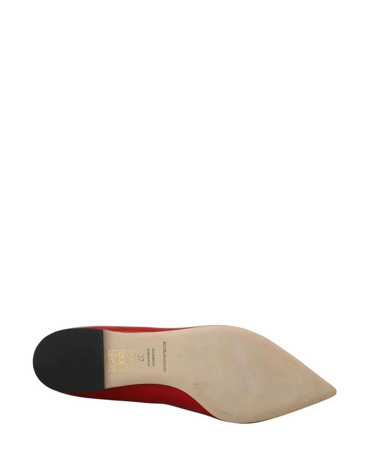Dolce & Gabbana Red Leather Crystals Loafers Flats