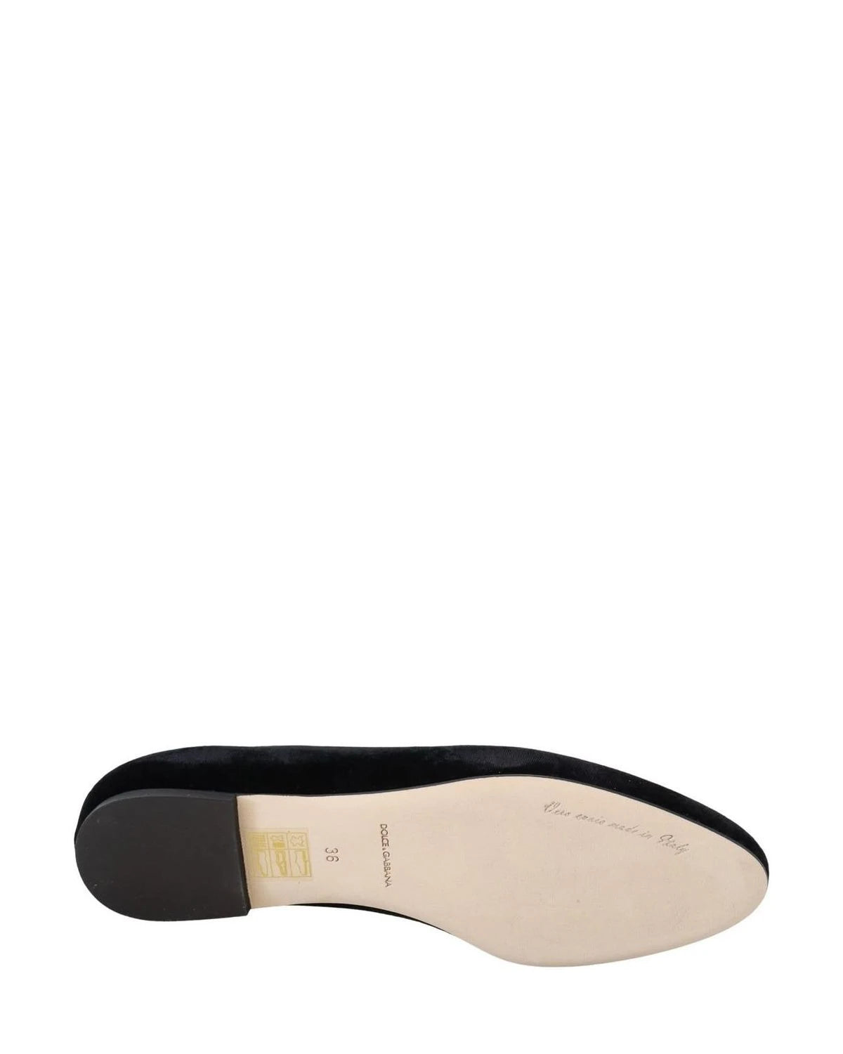Dolce & Gabbana Black Velvet Slip Ons Loafers Flats