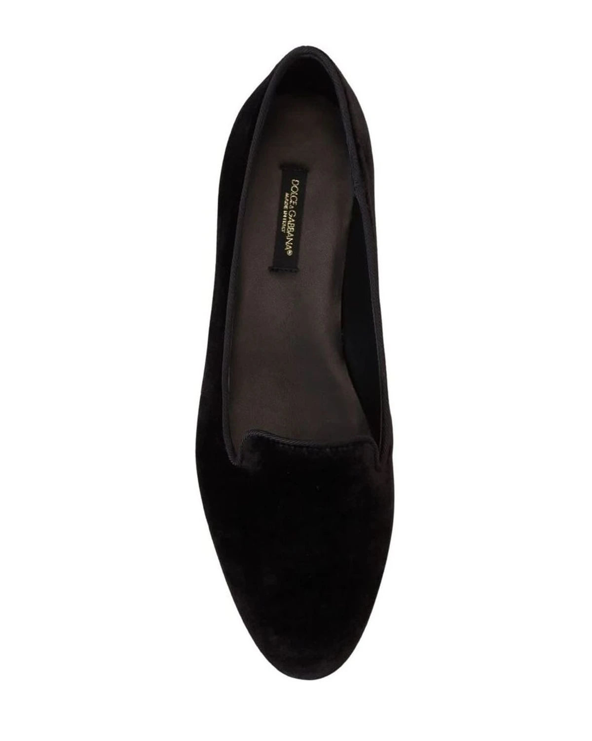 Dolce & Gabbana Black Velvet Slip Ons Loafers Flats