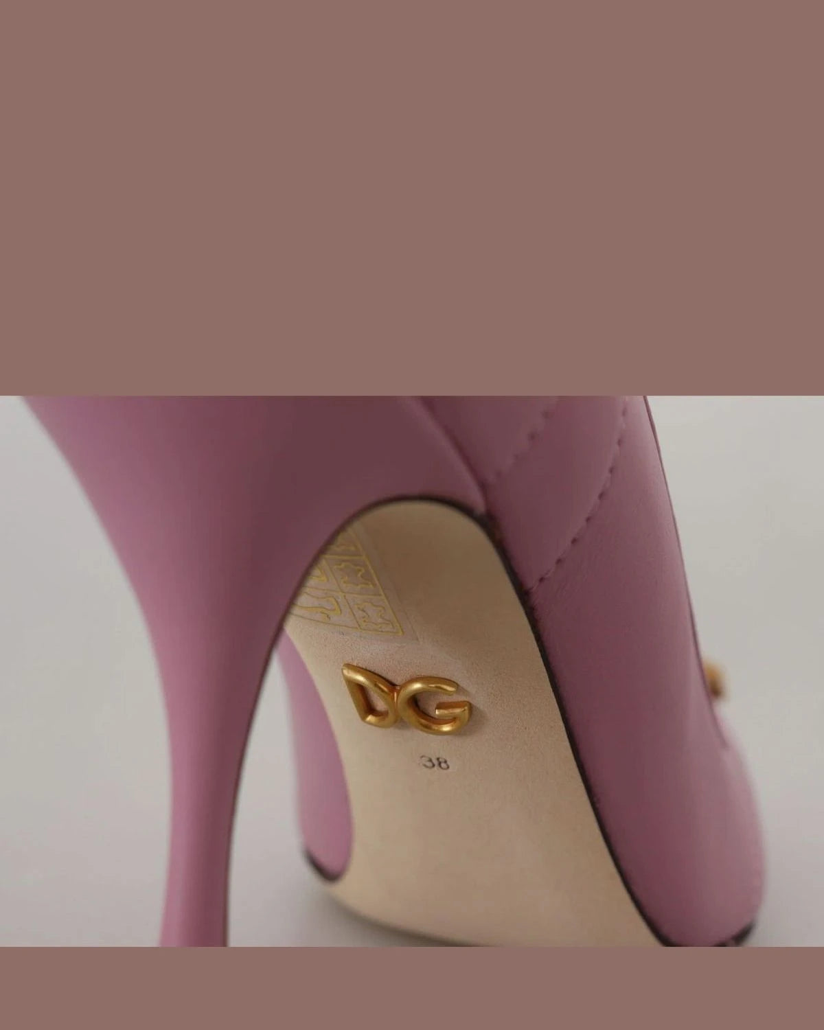 Dolce & Gabbana Pink Leather Heart Devotion Heels Heels