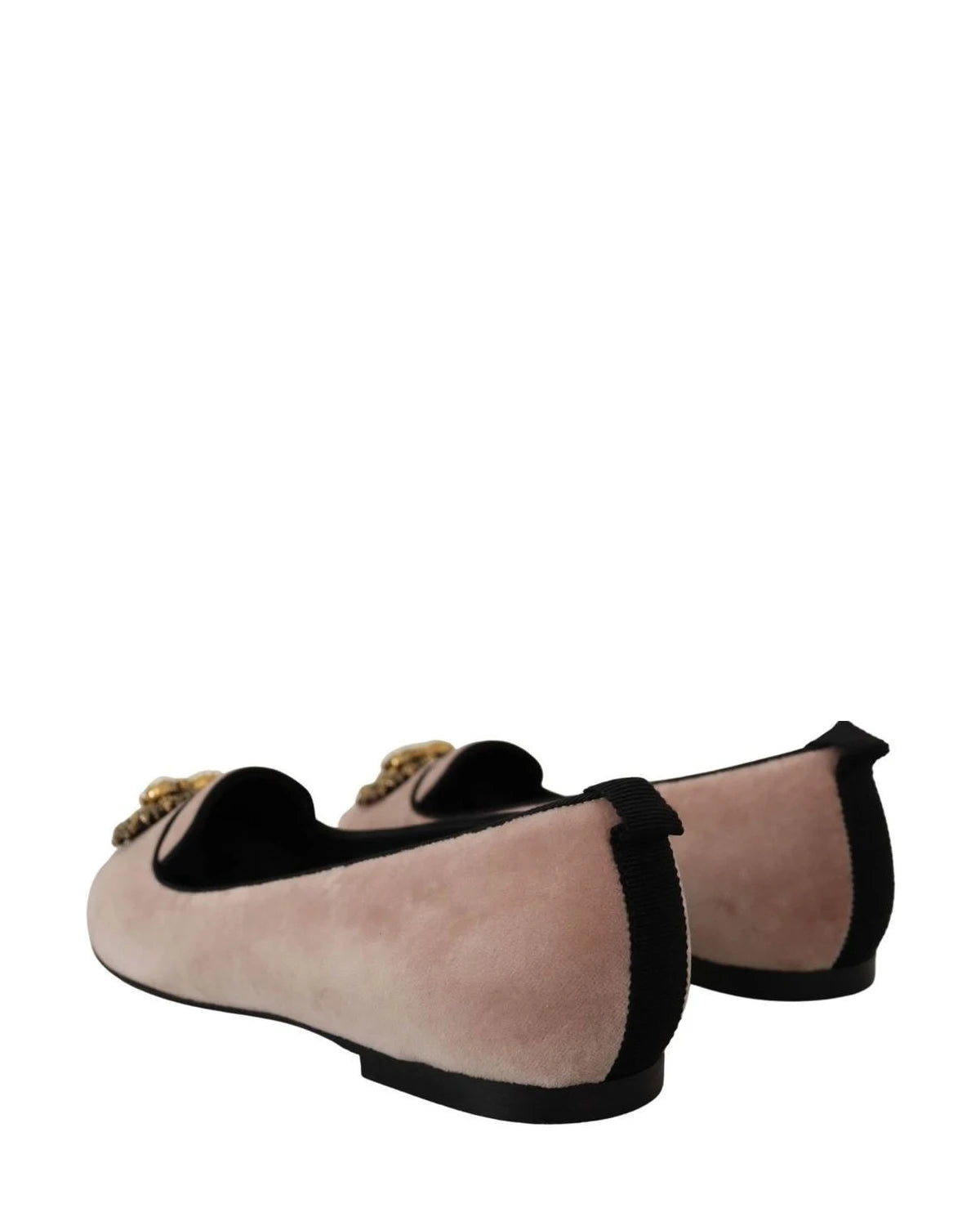 Dolce & Gabbana Pink Velvet Slip Ons Loafers Flats Shoes Flats