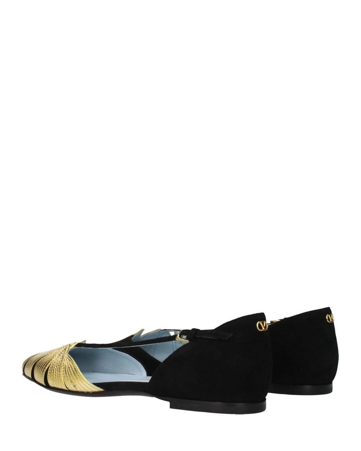 Valentino Garavani Black Leather Flat Flats