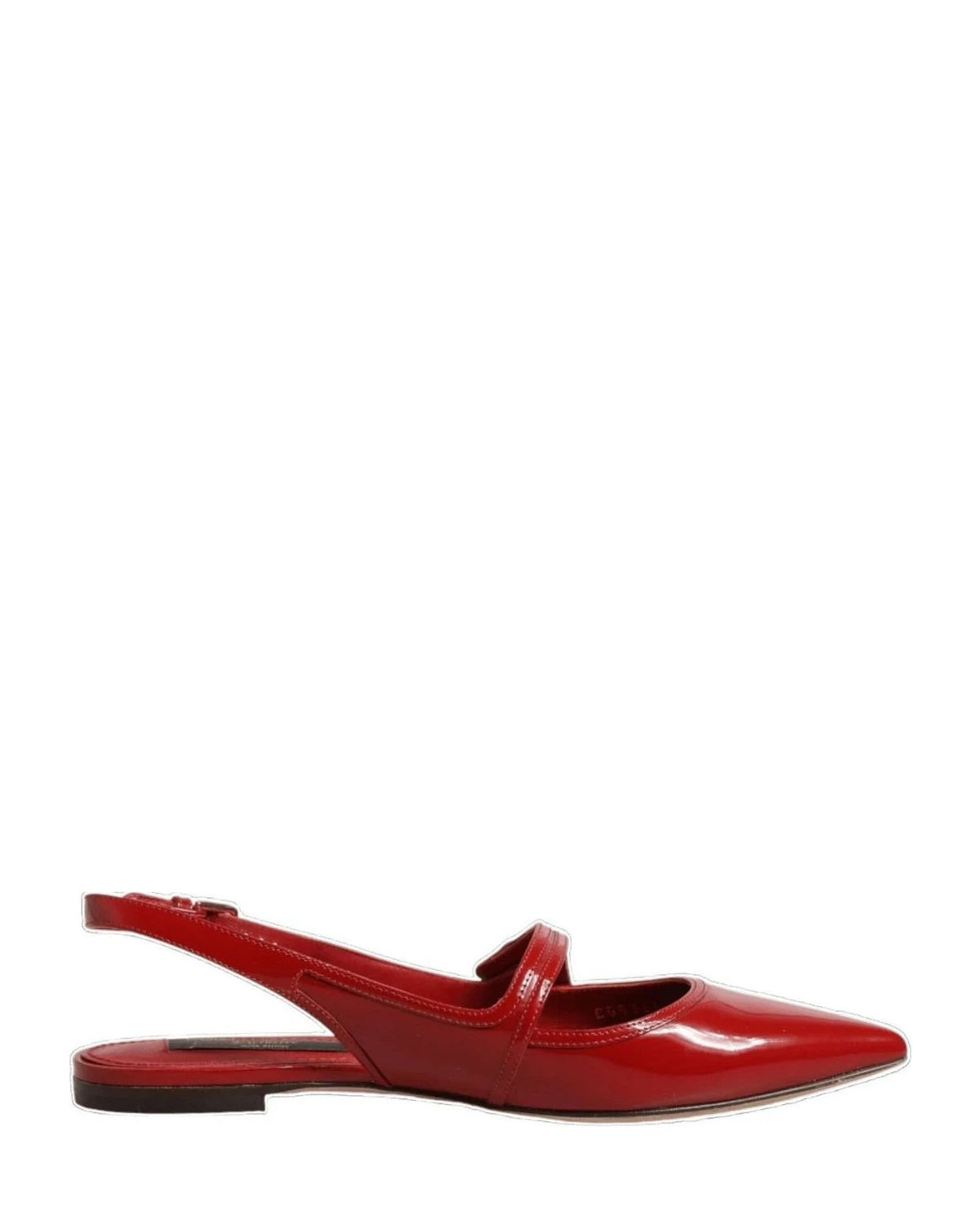 Dolce & Gabbana Red Leather Slingback Flats Sandals Shoes Sandals