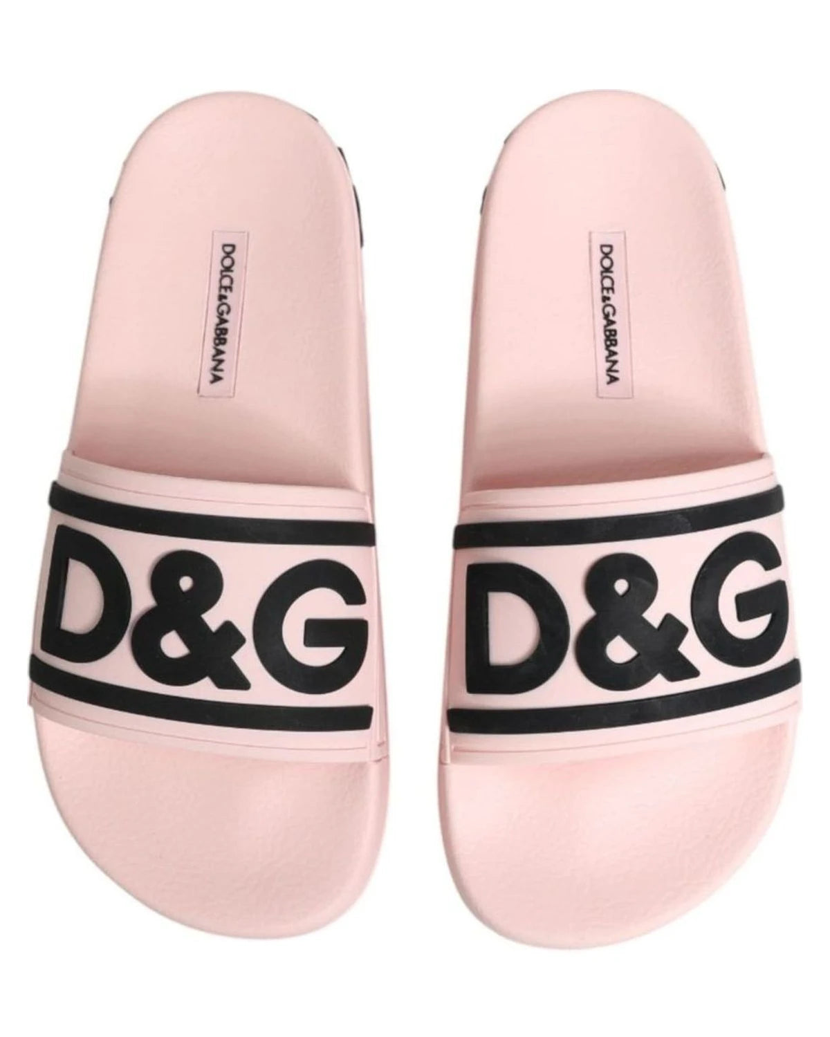 Dolce & Gabbana Pink Rubber Slides Sandals Beachwear Shoes Sandals