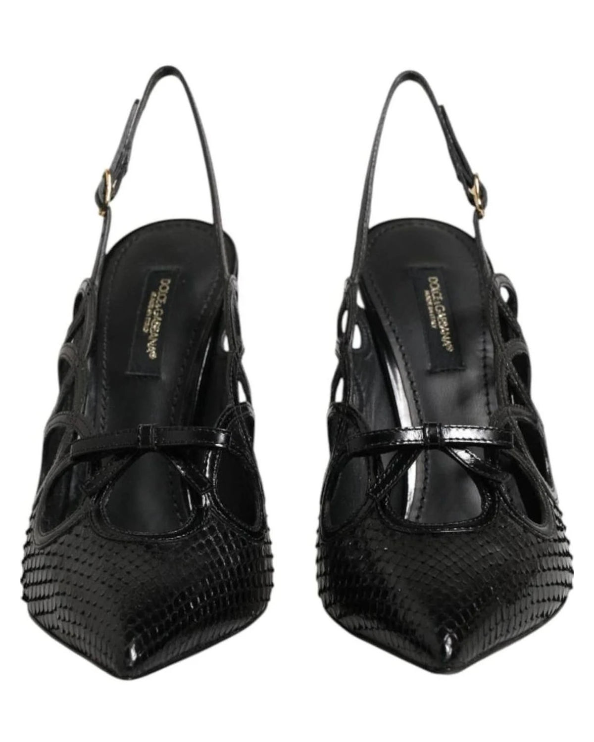 Dolce & Gabbana Leather High Heels Slingback Shoes Heels