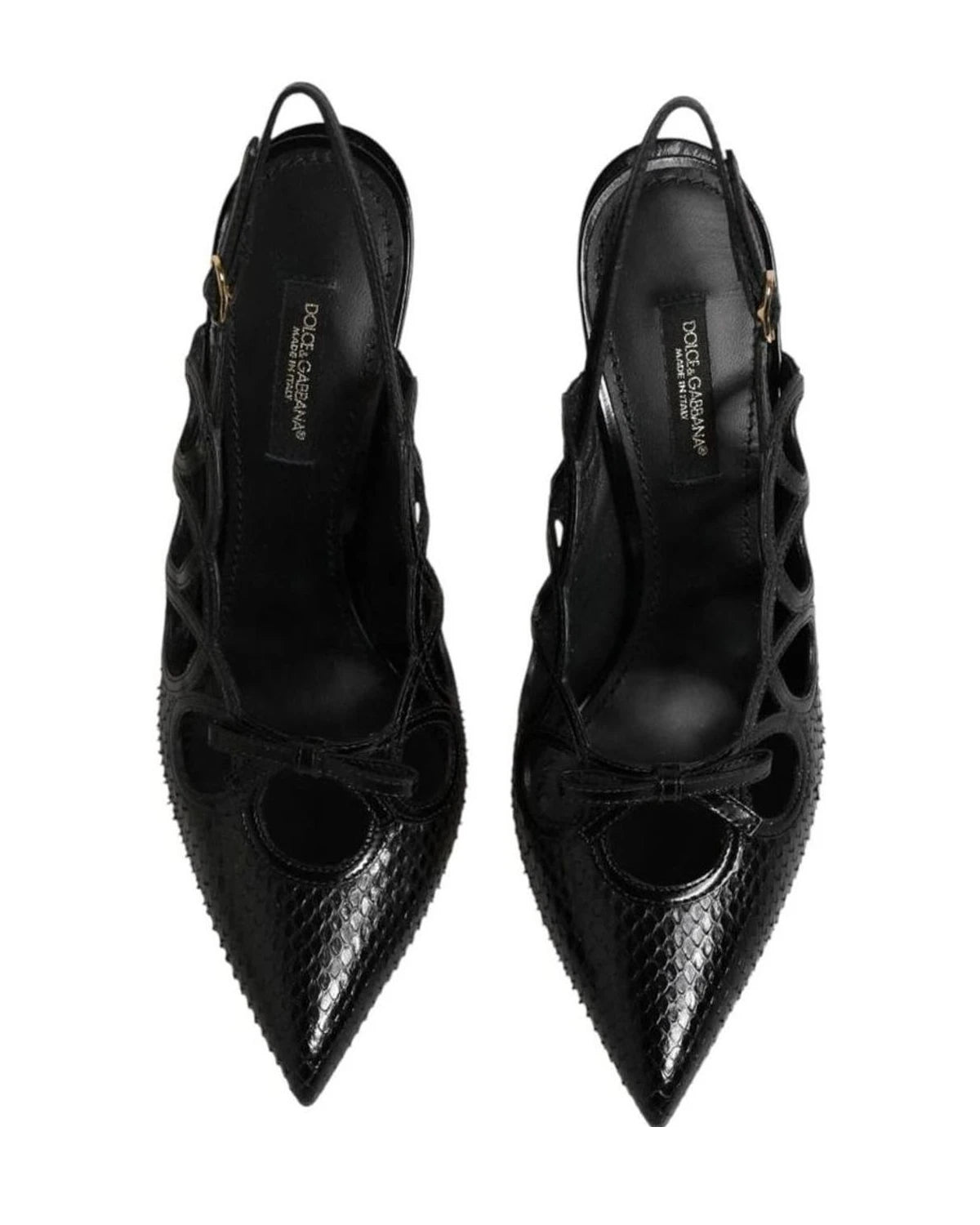 Dolce & Gabbana Leather High Heels Slingback Shoes Heels