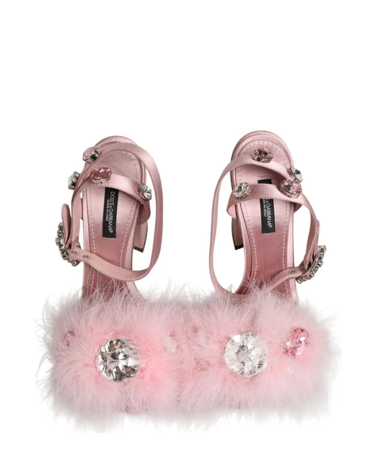 Dolce & Gabbana Pink Sequined Ankle Strap Sandals Shoes Heels
