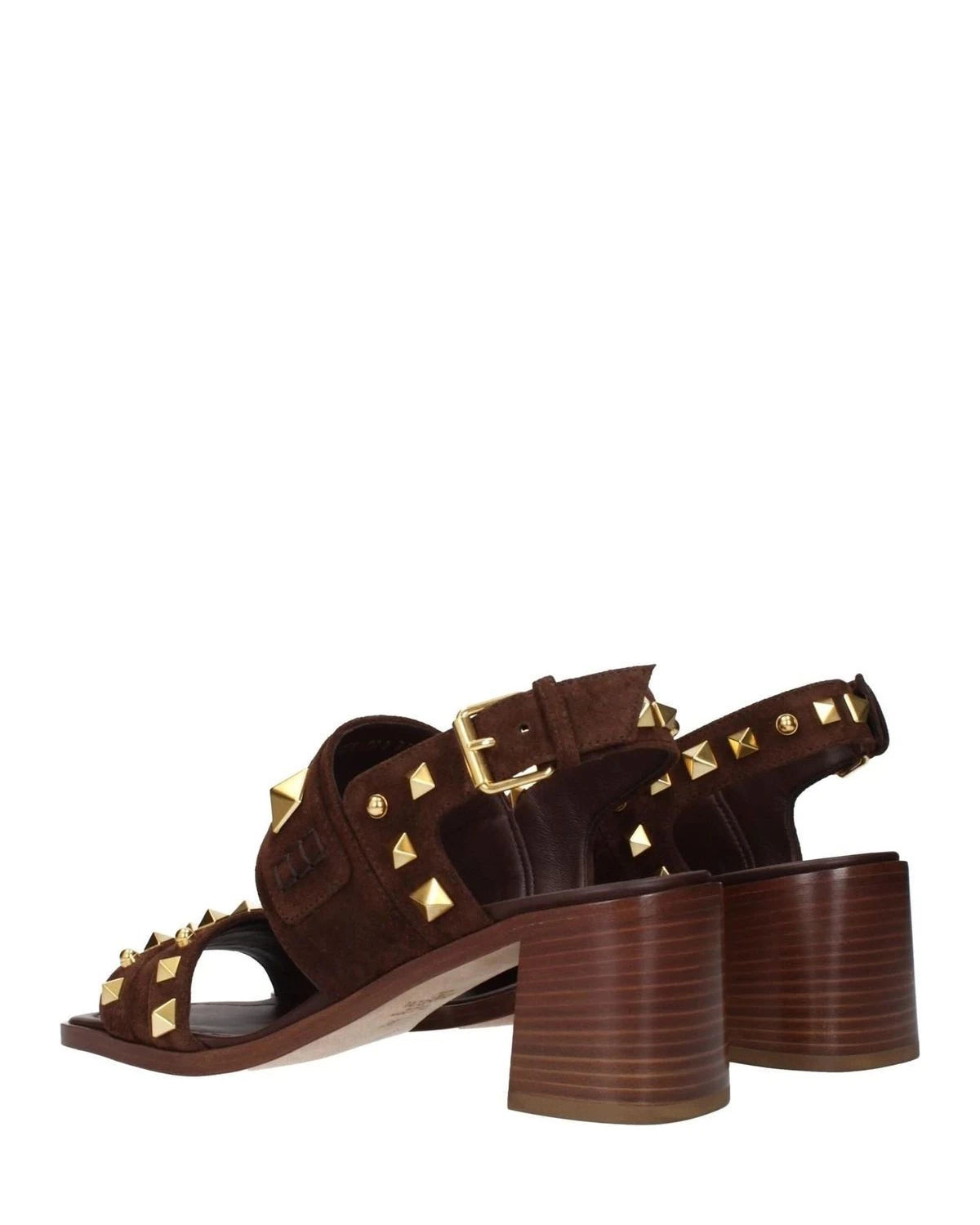 Valentino Garavani Brown Leather Strap Sandals Heels