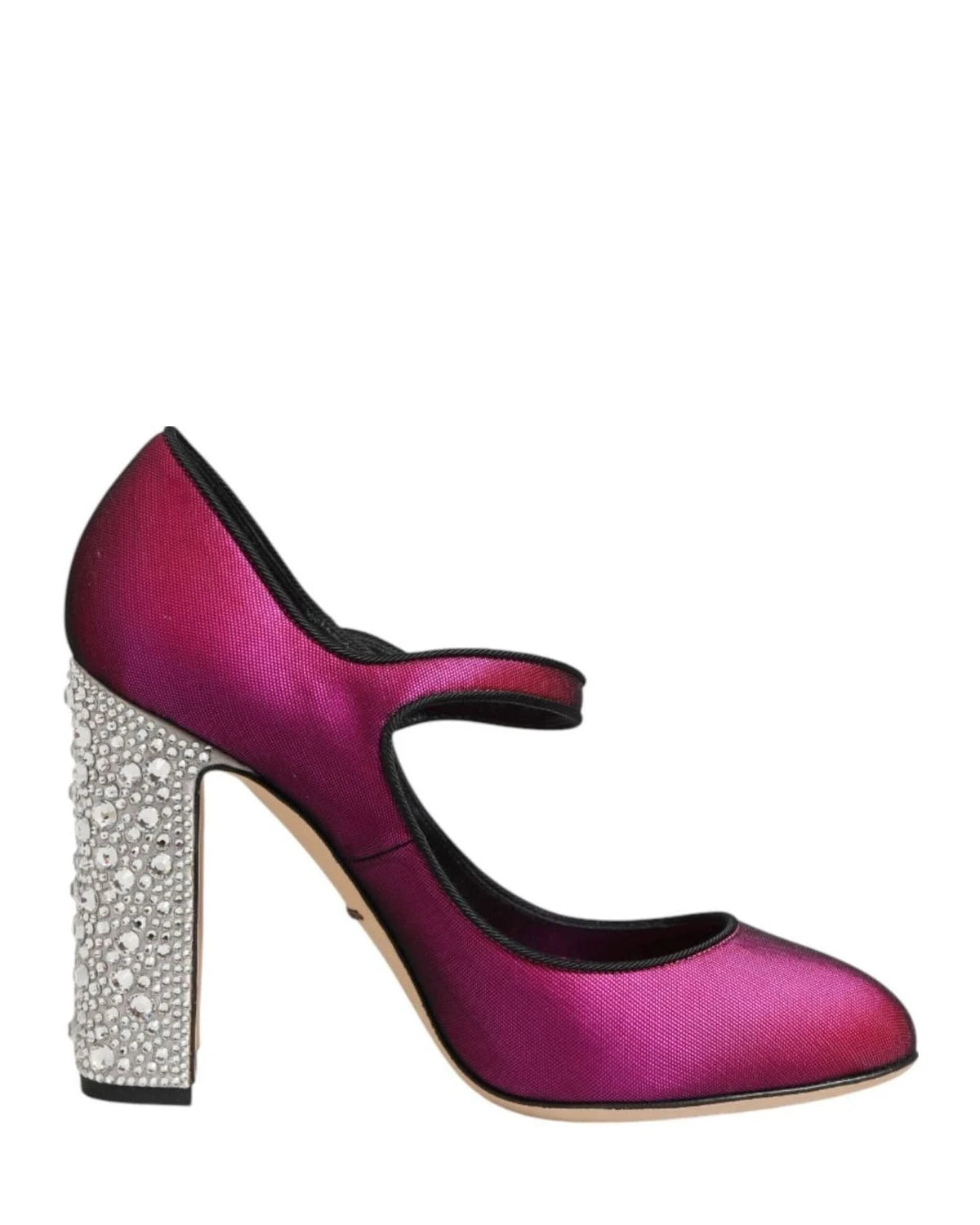Dolce & Gabbana Pink Strass Mary Janes Heels Pumps Shoes Heels