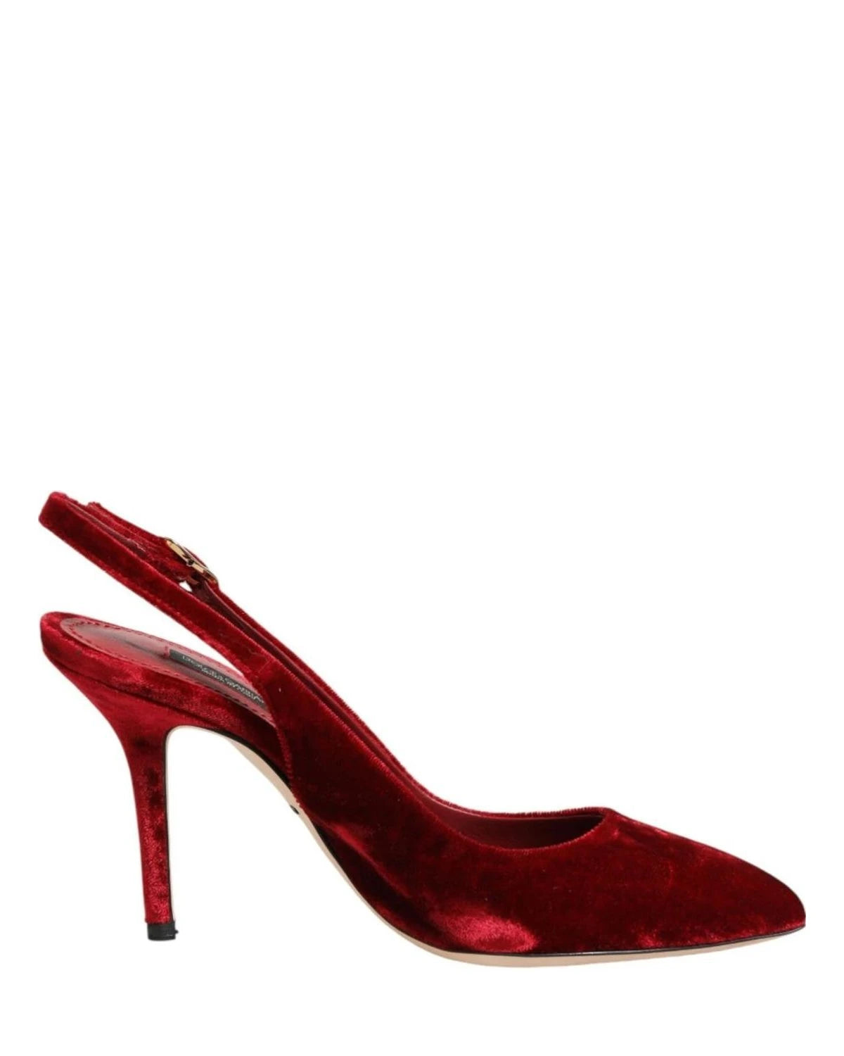 Dolce & Gabbana Red Suede High Heels Slingbacks Sandals Shoes Heels