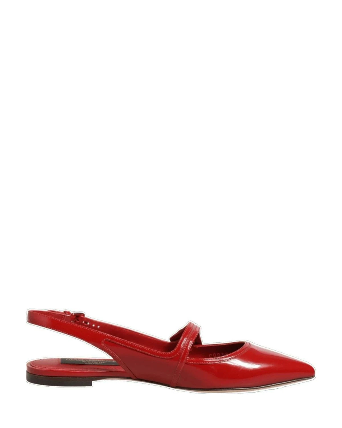 Dolce & Gabbana Red Leather Slingback Flats Sandals Shoes Glam Steals