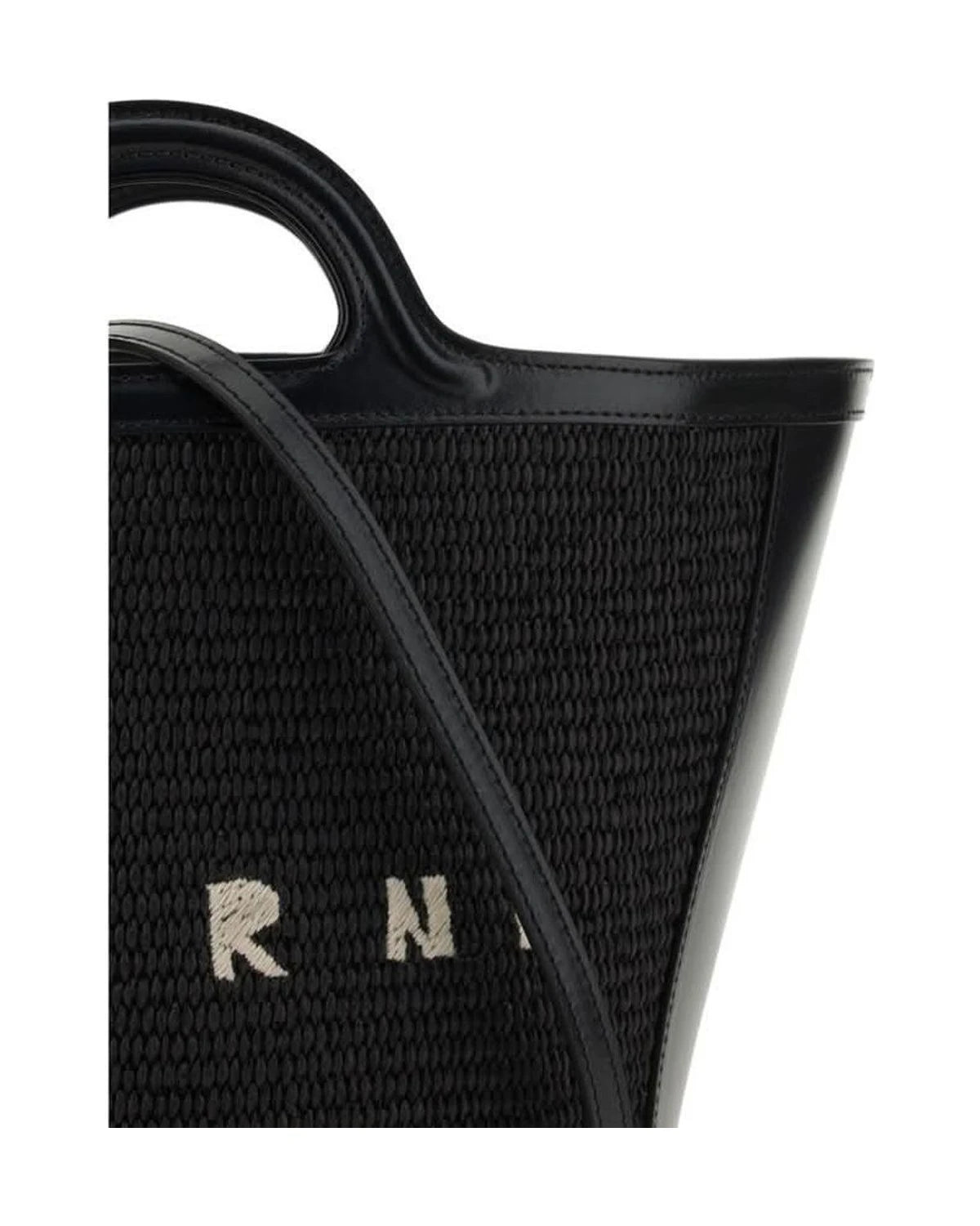 Marni Black Cotton Shoulder Bag Bucket Bags